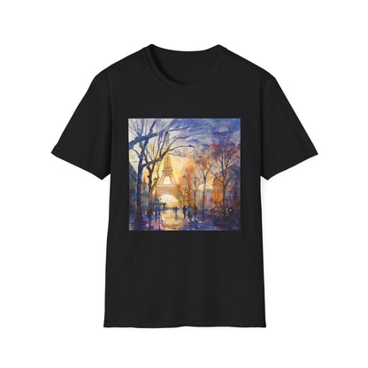 Parisian Icon in Watercolor: The Eiffel Tower T-shirt | T-Shirt | DTG, Men's Clothing, Regular fit, T-Shirts, Unisex, Women's Clothing | Prints with Passion