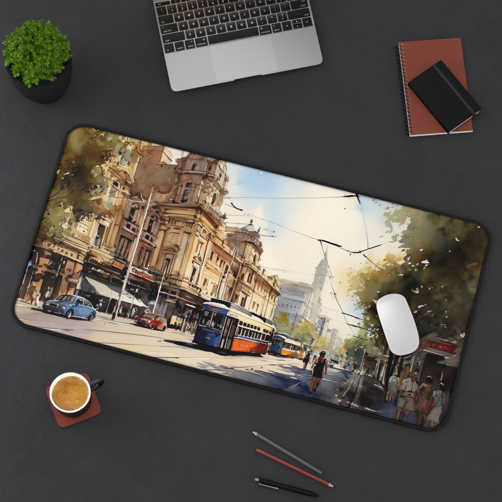 Melbourne Trams Desk Mat | Desk Mat | Accessories, Back-to-School, Desk, Fall Bestsellers, Home & Living, Mouse pad, Mouse Pads, Mousepad, Seasonal Picks, Stationery, TikTok | Prints with Passion