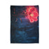 Neon Flower Blooming from Concrete — Plush Fleece Throw Blanket — Folded Plush Blanket Detail