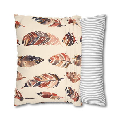 "Boho Feathers Pillowcase Collection - Transform your bedroom into a cozy bohemian oasis with our whimsical seamless pattern pillowcase"