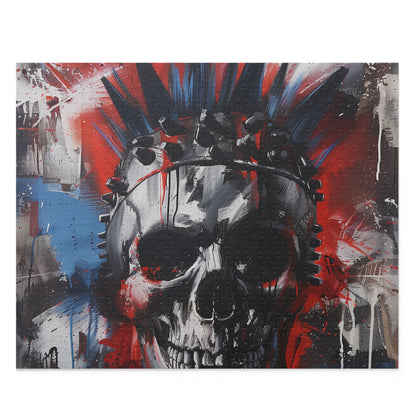 Punk Rock Skull Jigsaw Puzzle - Edgy and rebellious puzzle for punk fans. Unique artwork for alternative music lovers.