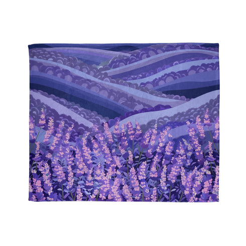 Provence Botanical Lavender Seamless Pattern Plush Fleece Throw Blanket – Prints With Passion (View 2)