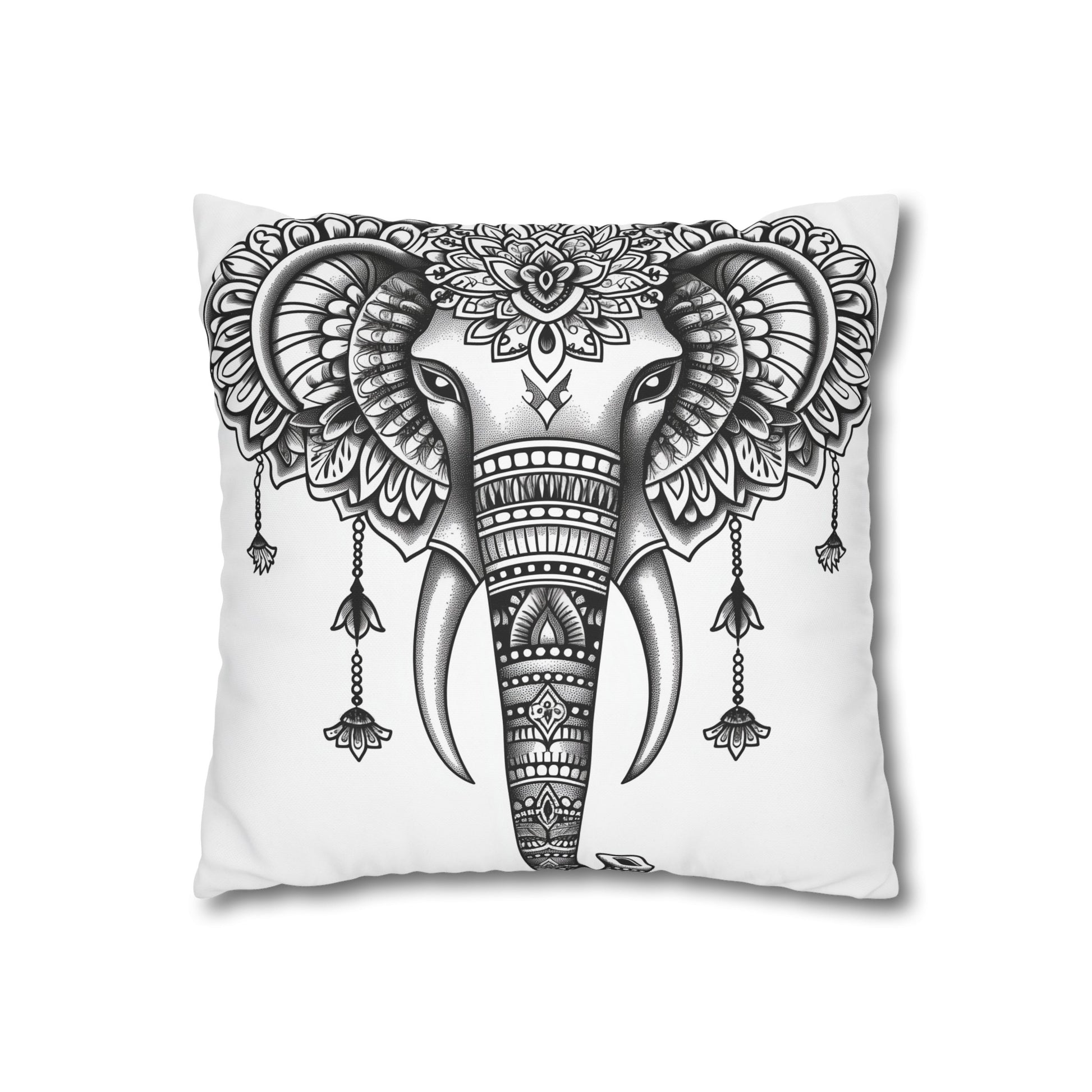 "Elephant Mandala Dreams Pillowcase - High-quality, comfortable, and stylish pillowcase inspired by mandala art. Perfect for all seasons. Makes a great gift!"