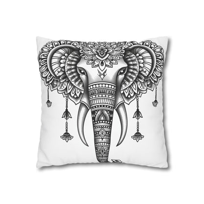 "Elephant Mandala Dreams Pillowcase - High-quality, comfortable, and stylish pillowcase inspired by mandala art. Perfect for all seasons. Makes a great gift!"