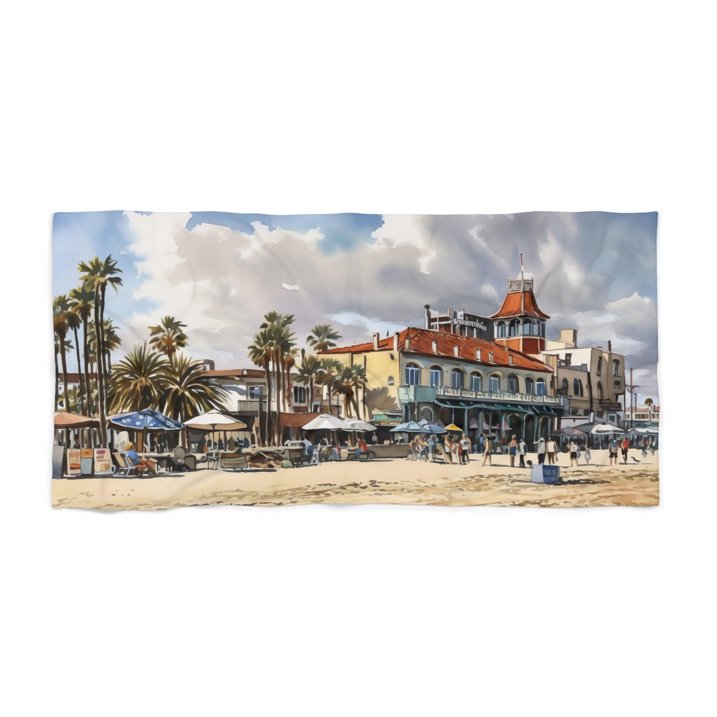 Venice Beach Scene Towel