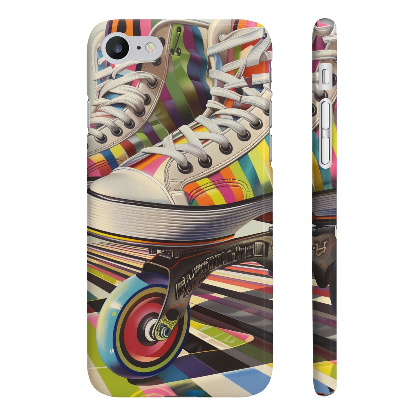 Retro Roll:Striped Skate Phone Case