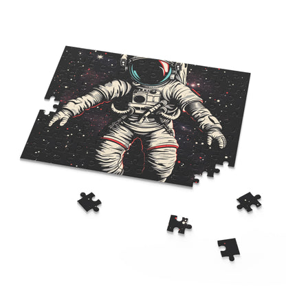 "Space Explorer Jigsaw Puzzle - Explore the cosmos with an astronaut among stars, perfect for space lovers."