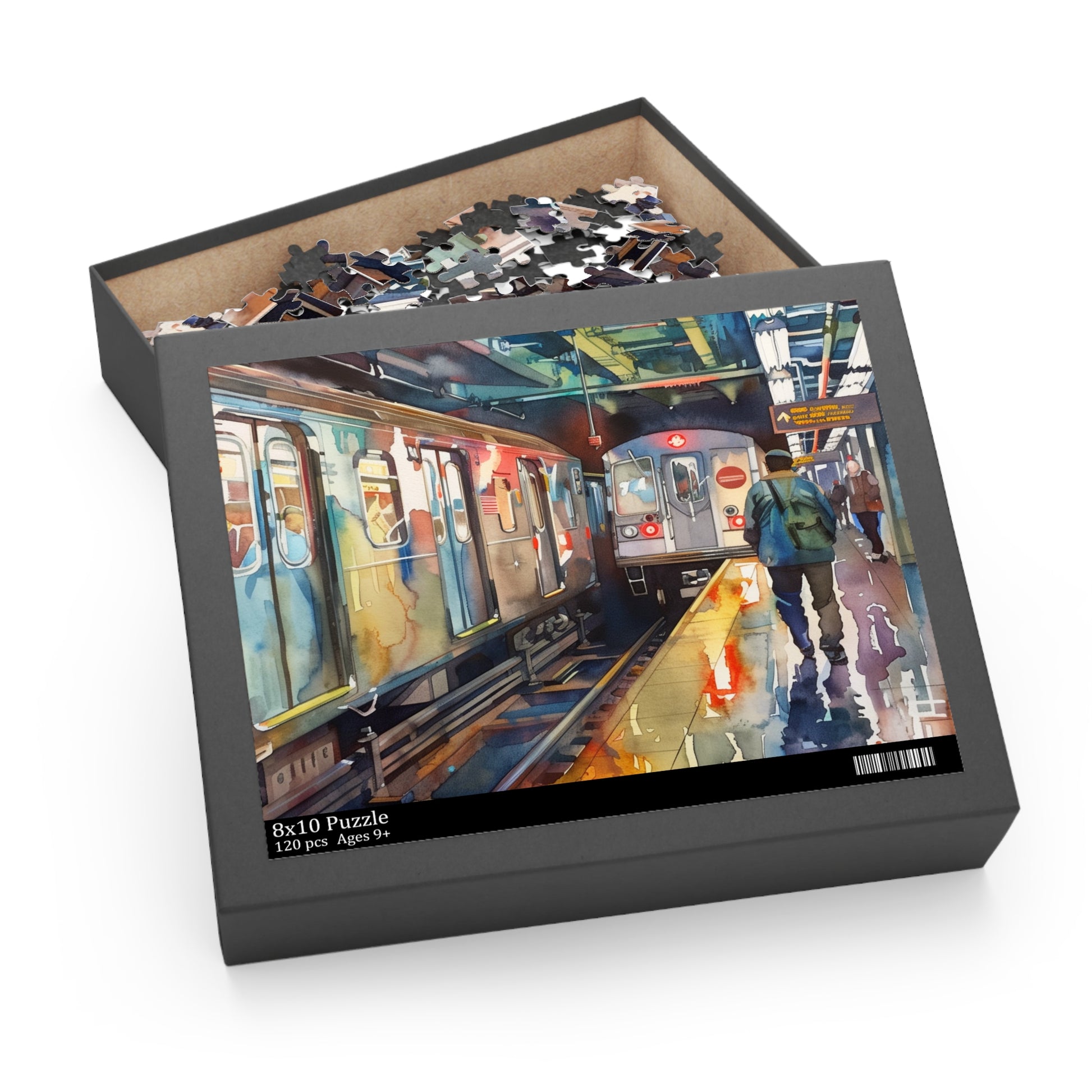 NYC Subway Watercolor Puzzle | Puzzle | Back-to-School, Fall Picks, Games, Holiday Picks, Home & Living, Puzzles, TikTok, Valentine's Day, Valentine's Day Picks | Prints with Passion