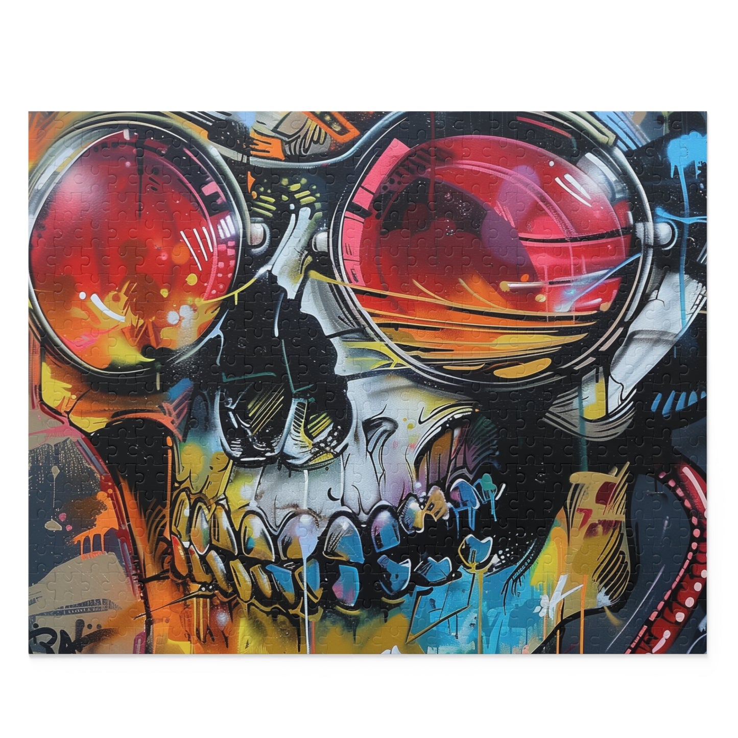 Colorful graffiti street art jigsaw puzzle with vibrant urban designs and intricate details