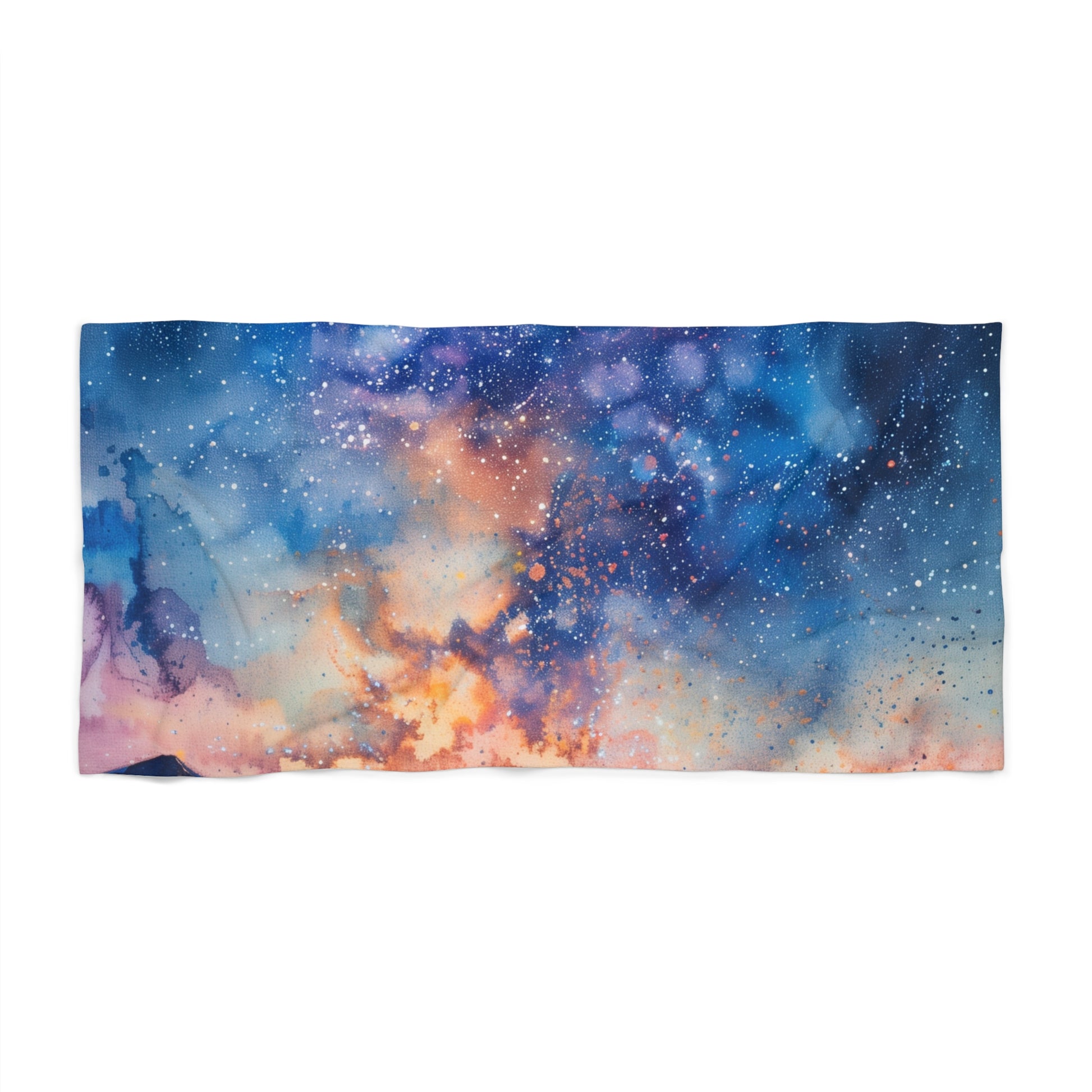 this towel is not only soft and absorbent but also a stunning piece of art. Get ready to stargaze in style with the Milkyway Nightsky Beach Towel. 

Indulge in the peaceful serenity of a starry night sky with this exquisite beach towel. Made from premium materials