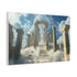 Floating Sky Ruins & Celestial Hourglass — Canvas Wall Art — Side Profile & Stretched Corner Detail