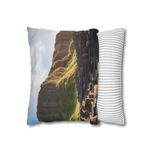 Giant's Causeway Northern Ireland Basalt Coast (Edition II) — 40×40 Cushion Cover — Sofa & Living Room Lifestyle View