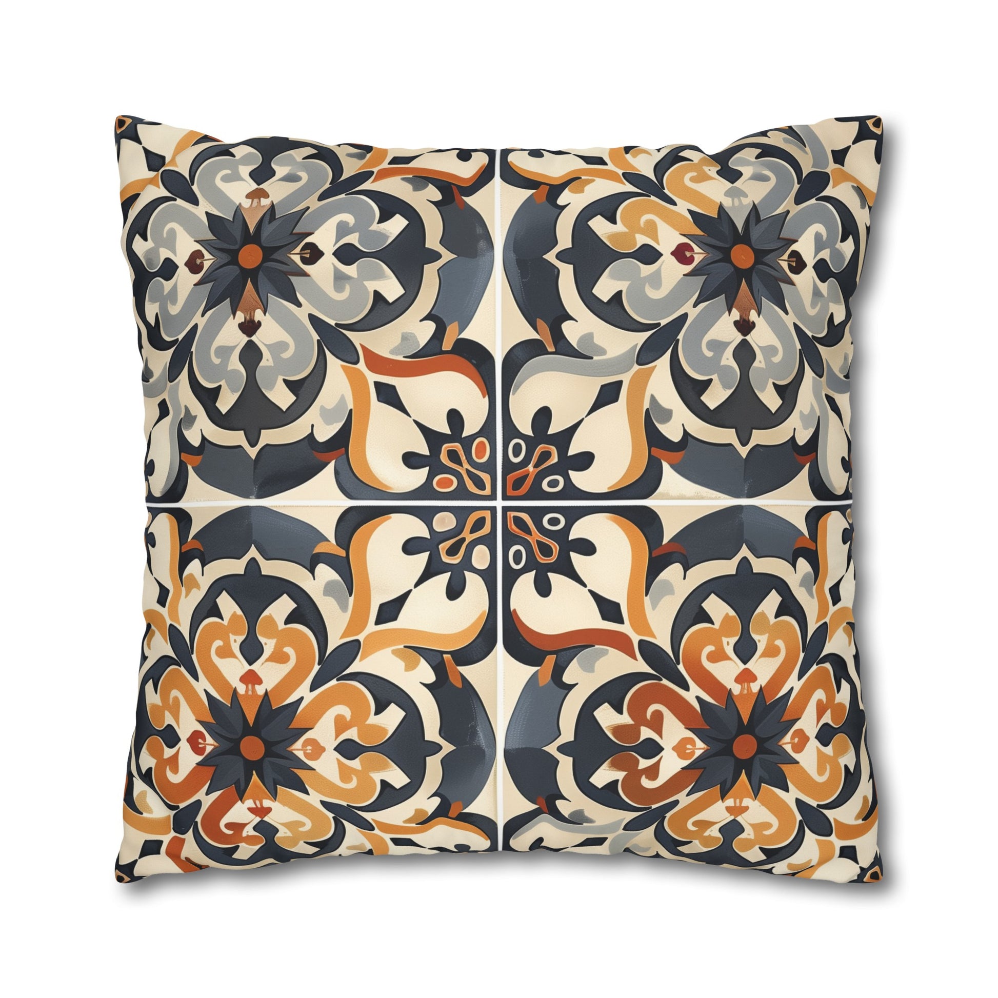 "Artisan Tiles Pillowcase Collection - Elegant ceramic tile-inspired pattern for sophisticated bedroom decor"