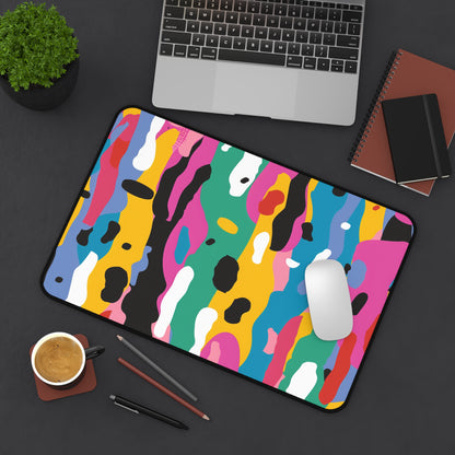 "Modern Abstract Bright Desk Mat - Stylish and vibrant workspace accessory with bold colors"