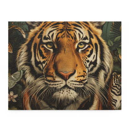 "Wildlife animal print tiger jigsaw puzzle for animal lovers and puzzle enthusiasts"