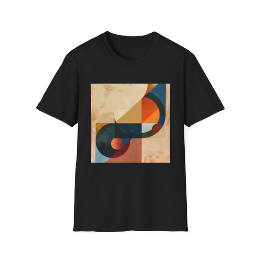 Abstract Art T Shirt - Geometric Symphony: Interwoven Worlds T-Shirt