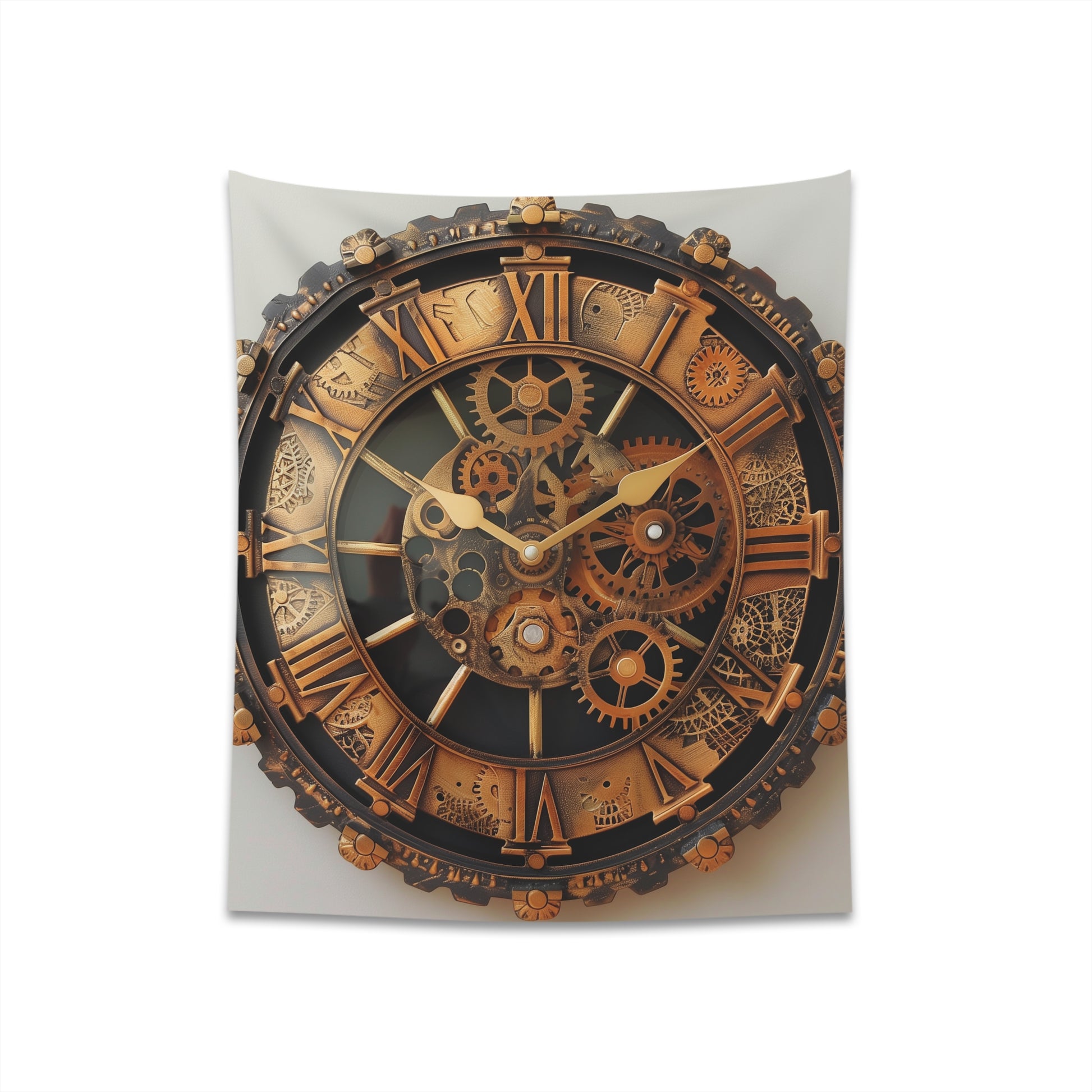 "Clockwork Dreams Steampunk Tapestry - Intricately designed with gears, cogs, and mechanical wonders. Perfect for all seasons. Makes a great gift. Available in 34" x 40" and 57" x 57" sizes. Shop now!"