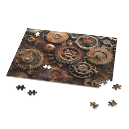 "Steampunk Gear Jigsaw Puzzle - Detailed cogs and gears design for brain-teasing fun"