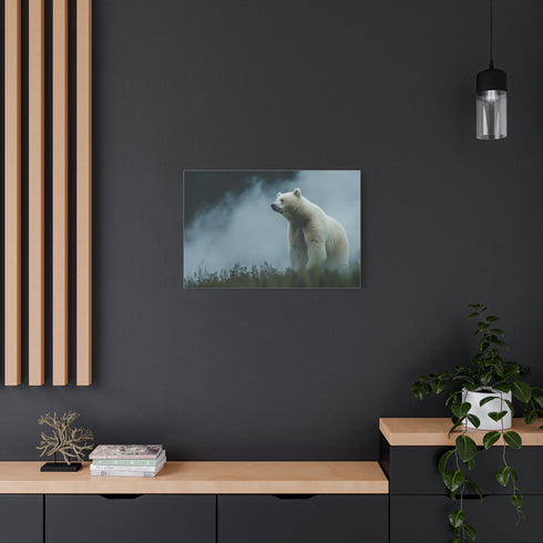 Spirit Bear Emerging from Cloud Mist — Canvas Wall Art — Product Detail View 8