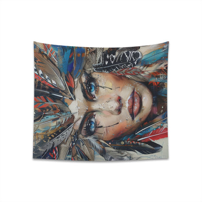 "Feather Dance Bohemian Tapestry - Earthy Tones, Nature-Inspired Art, High-Quality Material | BenCPrints"