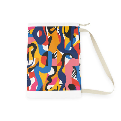 "Colorful abstract laundry bag with vibrant seamless pattern for stylish chores"