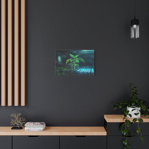 Plant Growing from a Digital Screen — Canvas Wall Art — Product Detail View 5