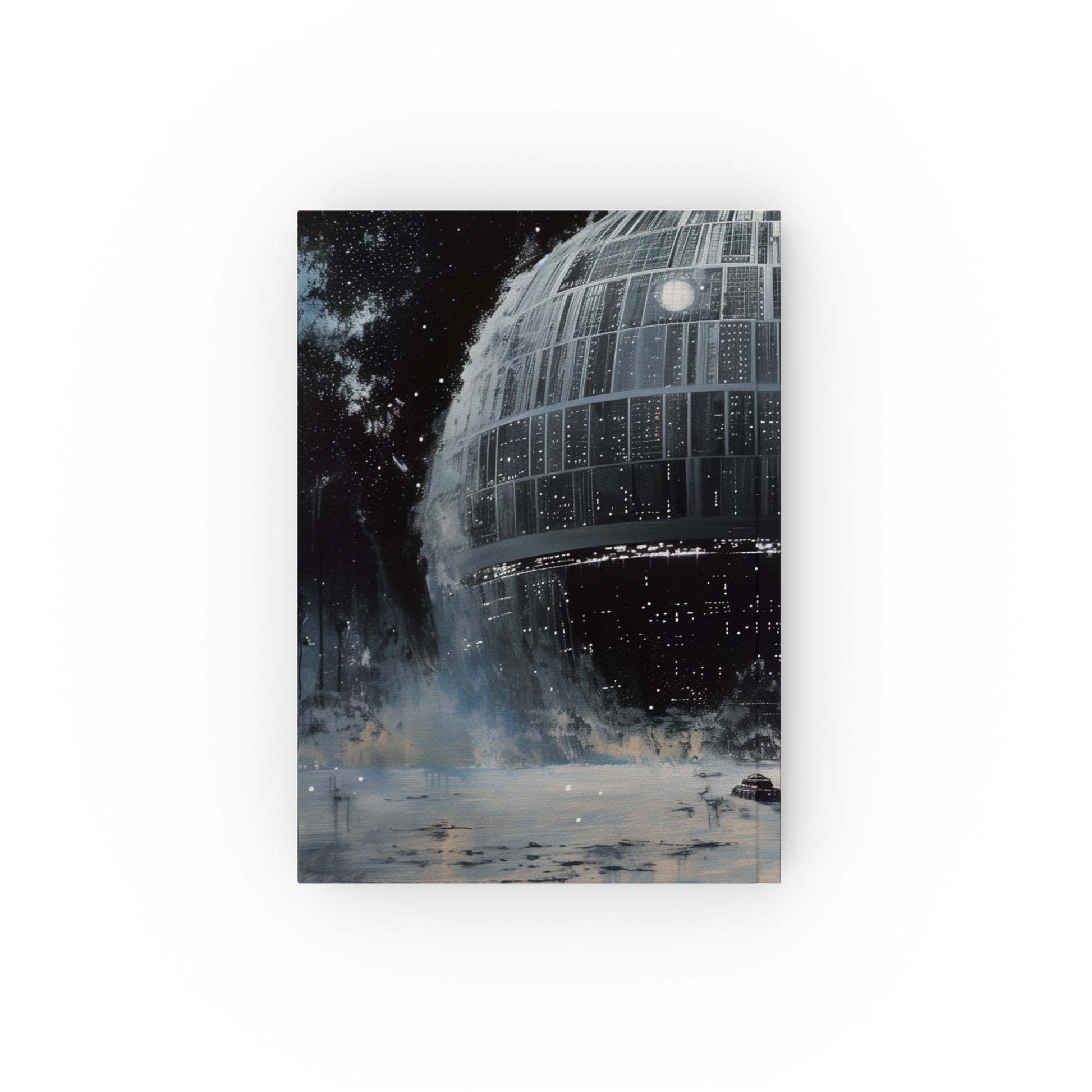 "Death Star Diaries Journal - Embrace the Dark Side with a Galactic Empire themed notebook, perfect for evil schemes and galactic domination!"