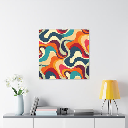 Vibrant Retro Waves Canvas Print