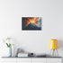 Geometric Volcano Erupting Light Shards — Canvas Wall Art — Kiln-Dried Pine Frame & Ready-to-Hang Back View