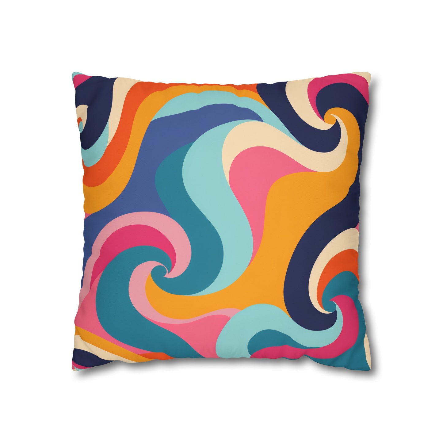 "Vibrant Retro Waves Pillowcase Set - Bold colors for stylish bedding decor"