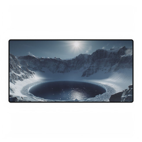 Frozen Exoplanet Crater Lake Sci-Fi Gaming XXL Extended Desk Mat - View 1 | Prints With Passion