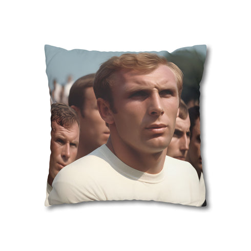 Bobby Moore England World Cup (Edition II) — 40×40 Cushion Cover — Double-Sided Back & Concealed Zip Detail