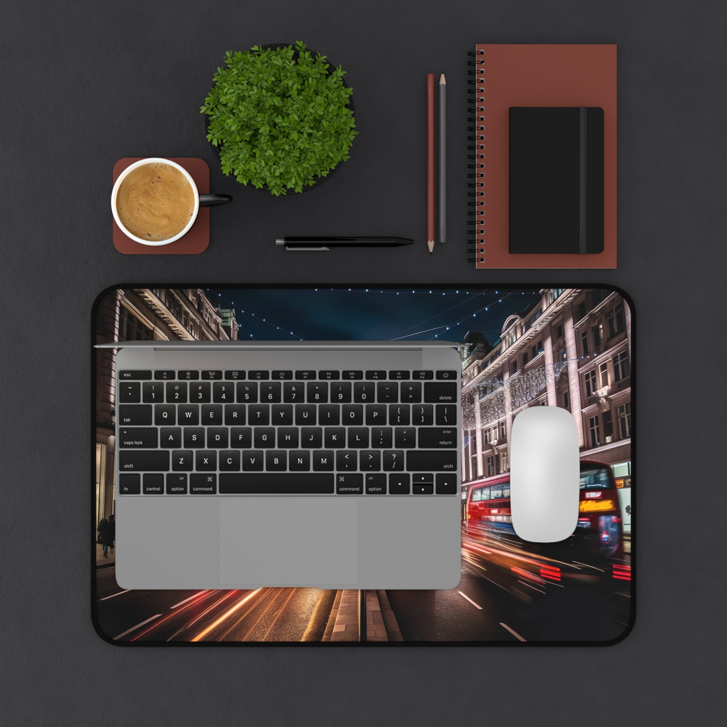 Stylish Oxford Street Desk Mat Luxe - Add inspiration to your workspace with aerial London view.