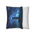 Radio Tower Channeling Lightning Storm — 40×40 Cushion Cover — Sofa & Living Room Lifestyle View