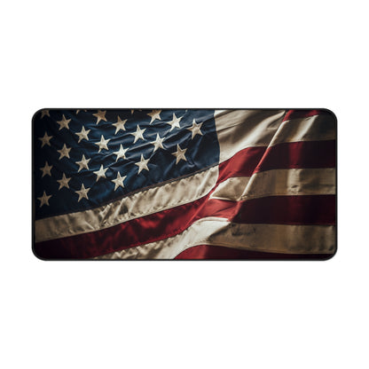 "USA flag desk mat, patriotic workspace accessory for desk surface protection and national pride"