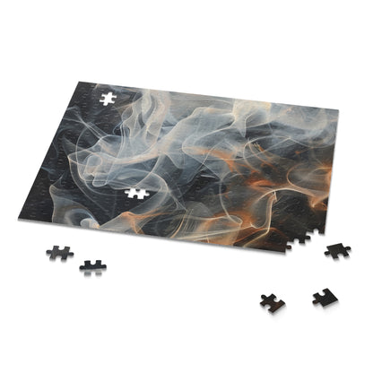 "Vibrant abstract smoke art jigsaw puzzle with swirling patterns"