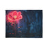 Neon Flower Blooming from Concrete — Plush Fleece Throw Blanket — 300 GSM Plush Coral Fleece Texture Close-Up
