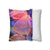 Dreamscape with Levitating Neon Leaves — 40×40 Cushion Cover — Soft Brushed Fabric Texture Close-Up