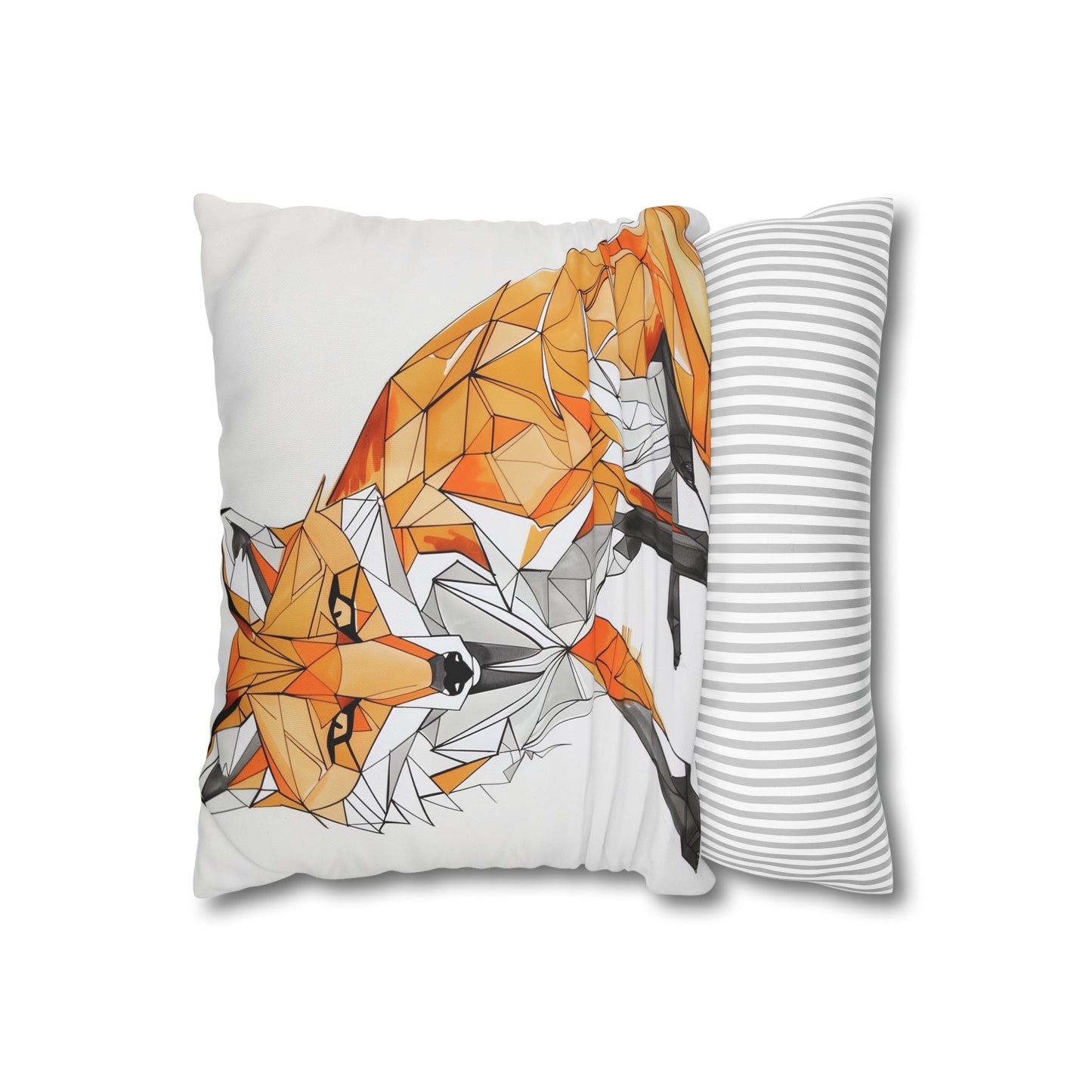 "Modern Geometric Fox Pillowcase - High-Quality & Stylish Décor for All Seasons"