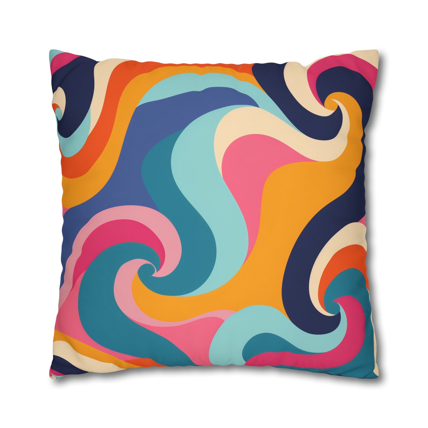 "Colorful retro waves pillowcase set for vibrant bedroom decor"