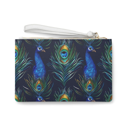 Peacock Feathers Blue Clutch