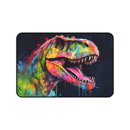 Vibrant Trex Neon Glow Desk Mat - Watercolor colors protect desk from scratches and spills, adds personality to workspace