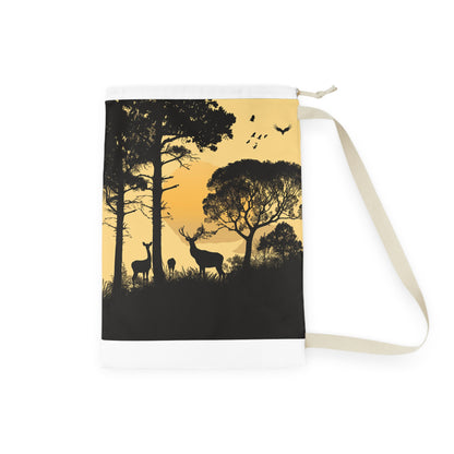 "Wildlife Deer Laundry Bag - Graceful deer silhouette adds nature-inspired style to laundry room décor"