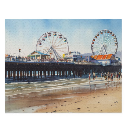 Serene Beach Pier Jigsaw Puzzle - Relax and unwind with tranquil seaside scenery in this stunning puzzle