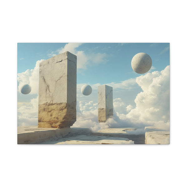 Surreal Dreamscape with Levitating Objects — Canvas Wall Art — Front Gallery-Wrapped Canvas View