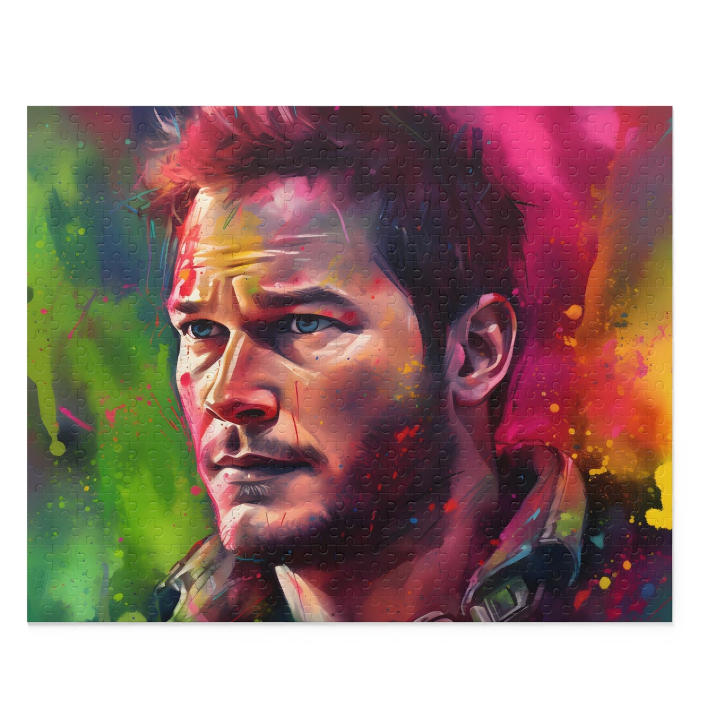 Chris Pratt Neon Watercolor Puzzle