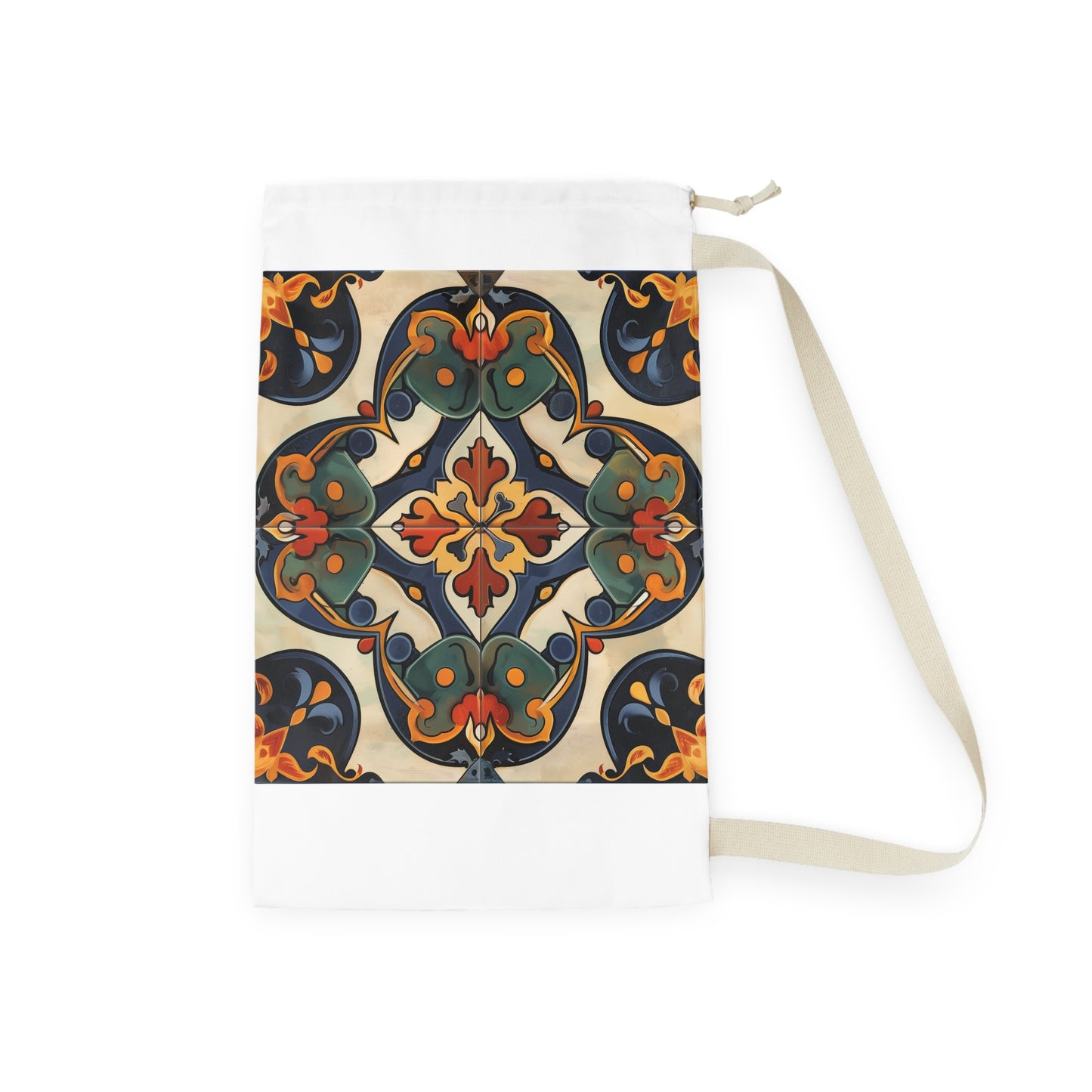 "Artisan Tiles Tile Print Laundry Bag - Durable and stylish laundry essential for any home"