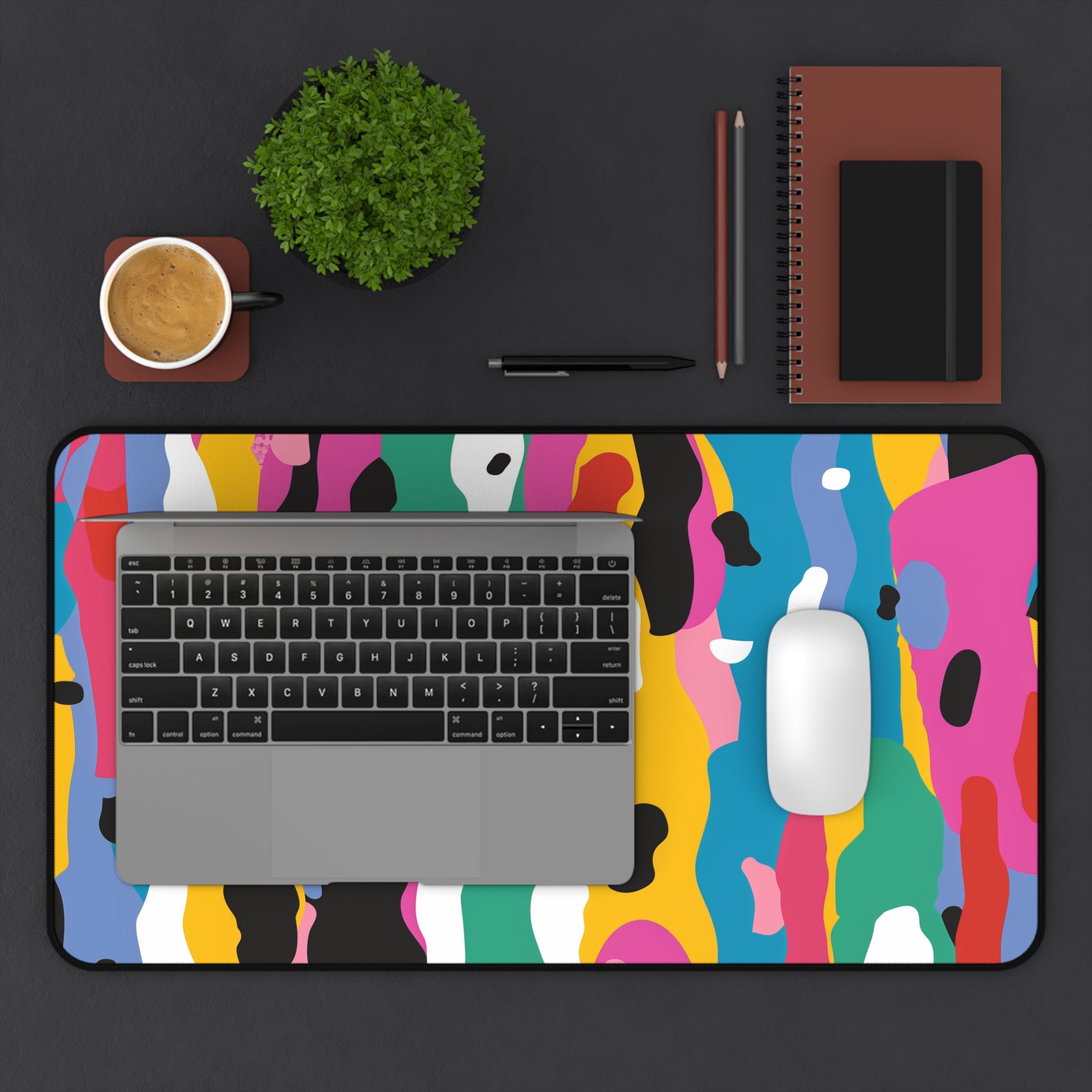 "Modern Abstract Bright Desk Mat for Vibrant Office Decor"