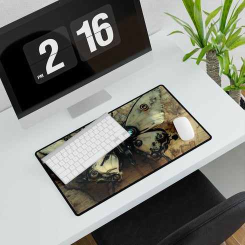 Robot Butterfly over Ancient Map — XL & XXL Desk Mat — Product Detail View 7