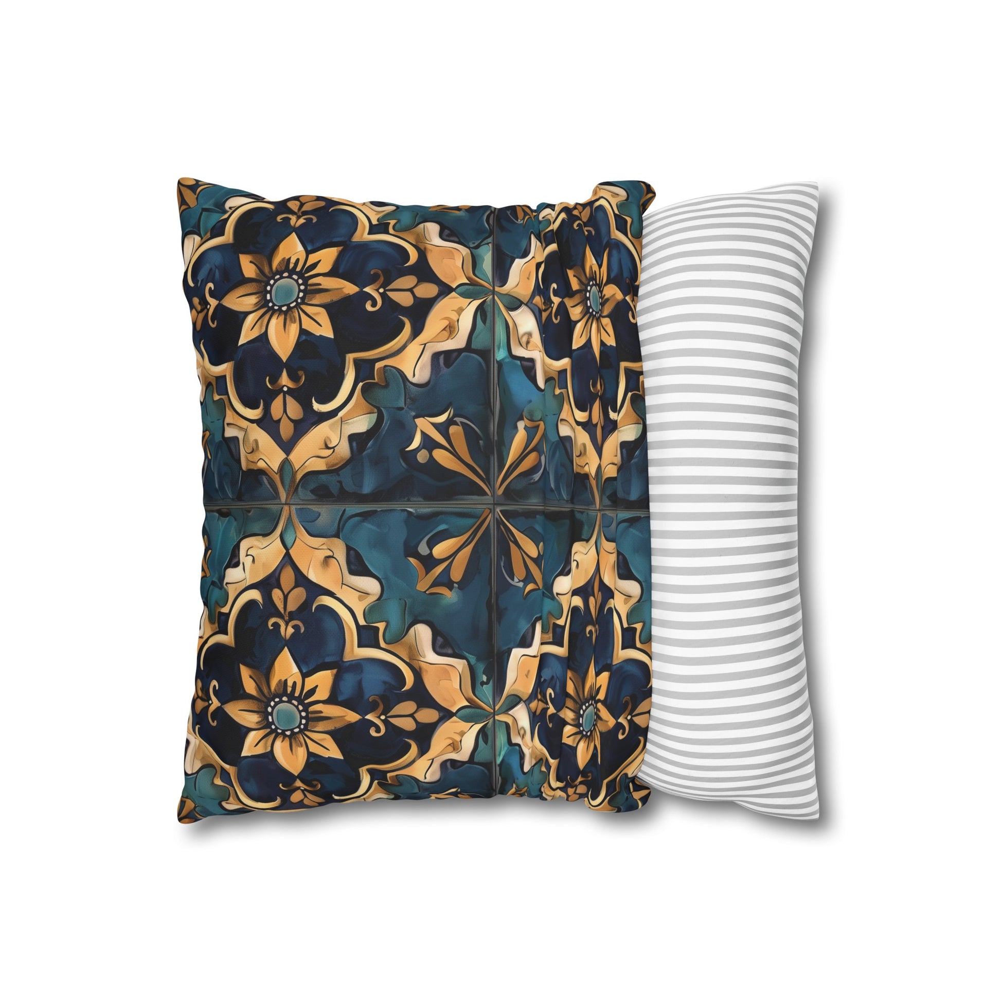 "Artisan Tiles Pillowcase Collection - Elevate your bedroom with traditional-inspired tile pattern for elegant decor"